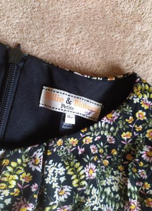 Шикарна якісна шифонова сукня міді з пишною спідницею з паском квітковий принт6 фото