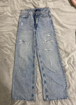 Широкие джинсы h&m