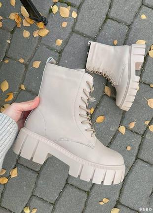 Кожаные зимние ботинки, густой мех,теплые9 фото