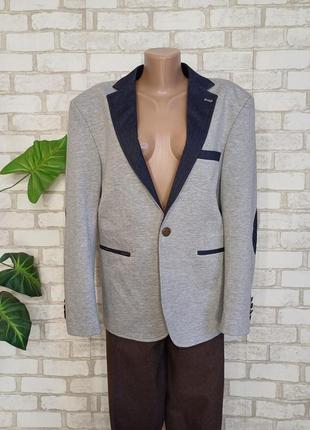 Новый стильный мужской пиджак/жакет в сером цвете на 80%хлопок, размер 2-3хл