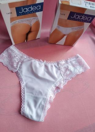 Очаровательные трусики для девушки jadea 1608 белые с кружевом размер с -44