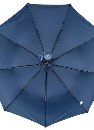 Женский однотонный зонт полуавтомат на 9 спиц антиветер от toprain, темно-синий, 0119-10