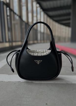 Жіноча сумка prada leather handbag black2 фото