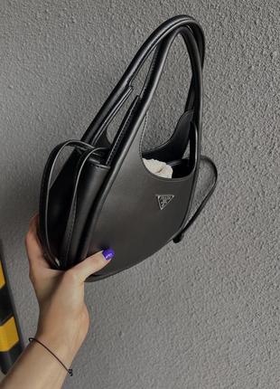 Жіноча сумка prada leather handbag black5 фото