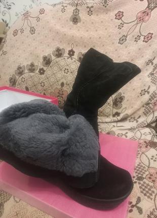 Замшеві натуральні на штучному хутрі