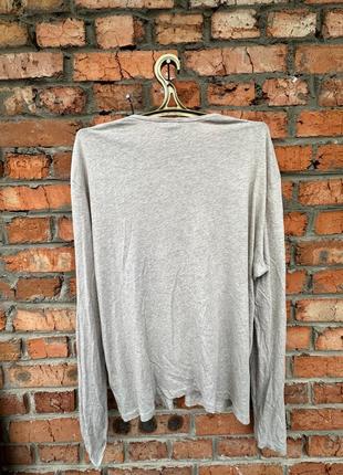 Хлопковый лонгслив, футболка на длинный рукав h&amp;m, cotton jersey henley shirt5 фото
