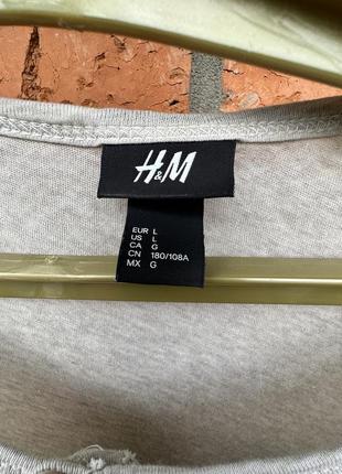 Хлопковый лонгслив, футболка на длинный рукав h&amp;m, cotton jersey henley shirt7 фото