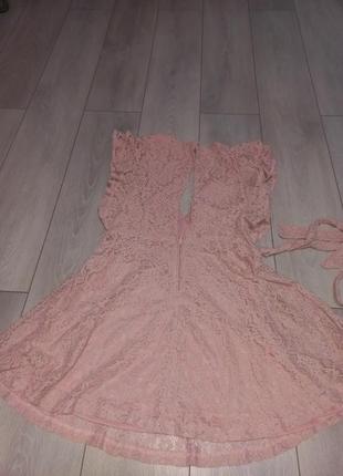 Платье кружевное розовое новое2 фото