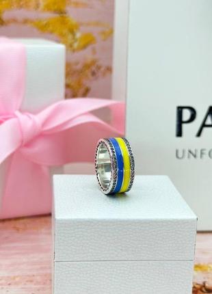 Серебряная кольца «с украиной в сердце» пандора5 фото