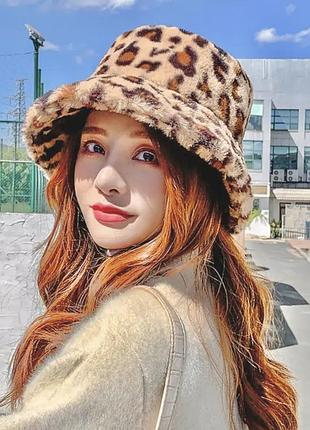 Панамка шапка штучне хутро оверсайз розмір один 54-59  регулюється затяжками