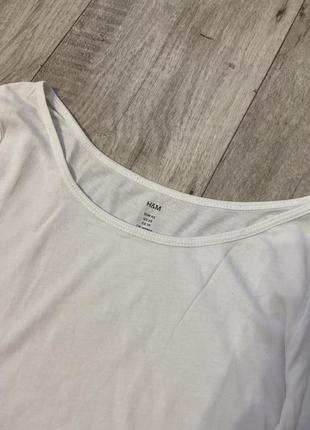 Белый базовый тонкий удлиненный пуловер от h&amp;m размер 42 xs3 фото