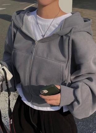 Укороченная худи оверсайз на флисе 💥супер цена💥