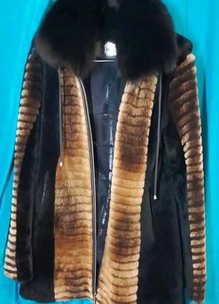 Шуба мутон натуральне хутро куртка зимова кобра10 фото