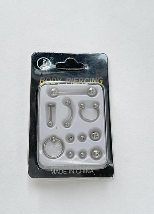 Набір сережок для пірсингу finding штанга банан циркуляр лабрет септум з нержавіючої сталі 316l сталистий 44мм x 35мм 26703