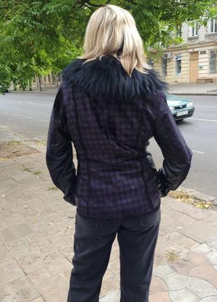 Кожаная женская куртка с песцом gino monti2 фото