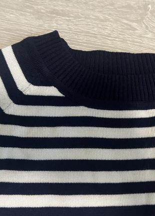 Новый пуловер синий в полоску4 фото