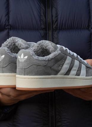 Зимові кросівки adidas campus grey\white2 фото