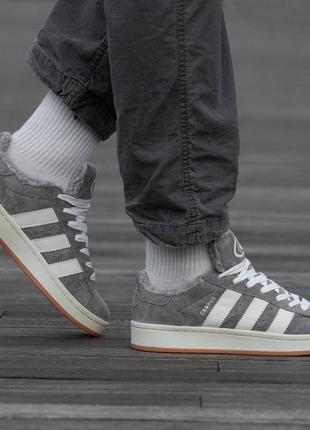 Зимові кросівки adidas campus grey\white7 фото