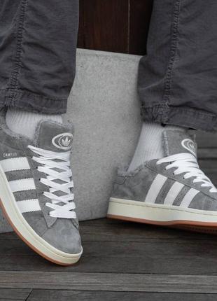 Зимові кросівки adidas campus grey\white10 фото