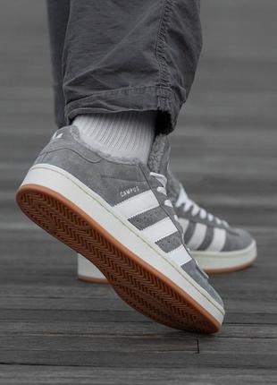 Зимові кросівки adidas campus grey\white9 фото