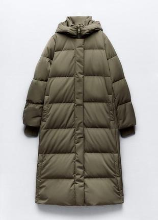 Длинный водо- и ветронепроникный пуховик с капюшоном6 фото
