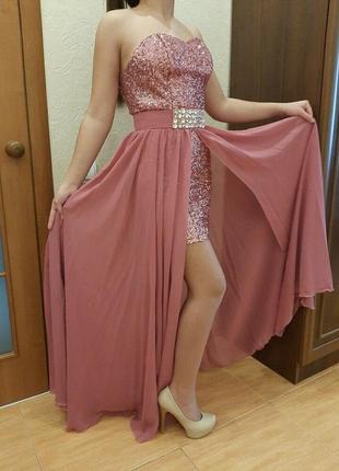 Платье вечернее праздничное выпускное корсет юбка два в одном сукня вечірня коктельна випускна