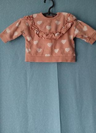 Кофта трикотажна у сердечки george 0-3m/56-62