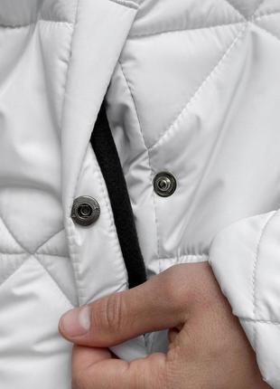 Мужская зимняя парка белая до -25*с длинная куртка пуховик с капюшоном до колен (bon)9 фото