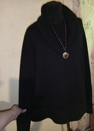Натуральный-100% коттон,чёрный свитер с горлышком,большого размера,германия,esprit8 фото