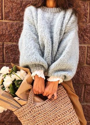 Стильный оверсайз светр з вовни альпака