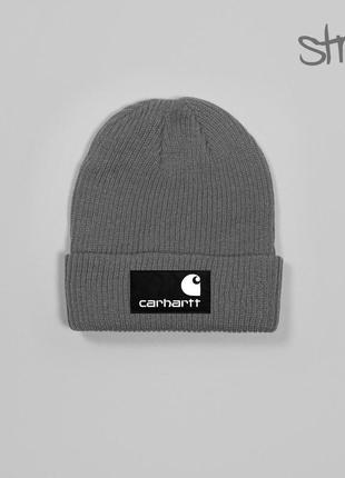 Чоловіча зимова шапка carhartt чорна акрилова кархарт9 фото