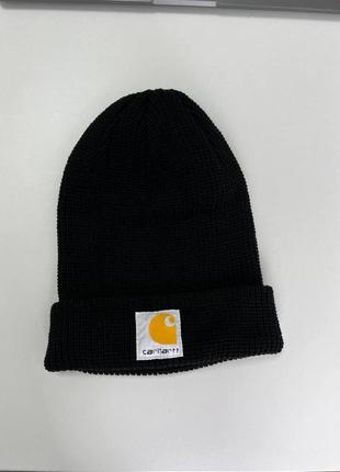 Чоловіча зимова шапка carhartt чорна акрилова кархарт3 фото