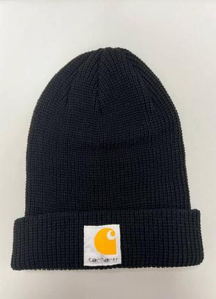 Мужская зимняя шапка carhartt черная акриловая кархарт (bon)2 фото