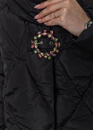 Куртка женская однотонная, цвет черный5 фото