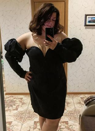 Чорна корсетна сукня з утягуючим ефектом misspap uk 24/ 2-3 xl2 фото