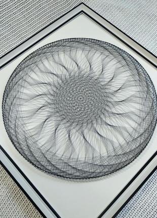 Картина - манадала у техніці string - art. 3-д картина. ручна робота.  52/52 см. в рамі.6 фото