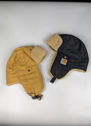 Ушанки carhartt wip, теплая ушанка кархарт вип, мужская шапка carhartt3 фото