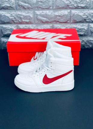 Кроссовки найк nike white/red универсальные женские кроссовки классические найк4 фото