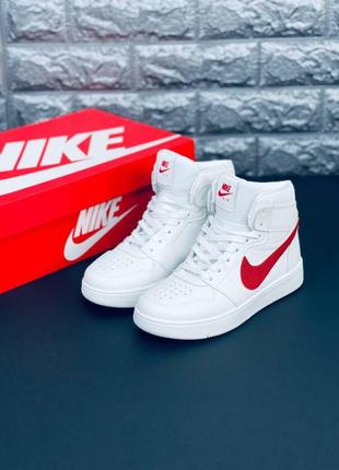 Кроссовки найк nike white/red универсальные женские кроссовки классические найк3 фото