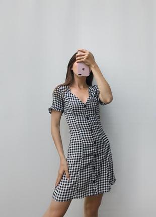Сарафан в клеточку платье серое черно-белое от h&amp;m1 фото