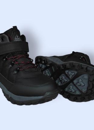 Чорні зимові черевики, кросівки, хайтопи для хлопчика термо 36-417 фото