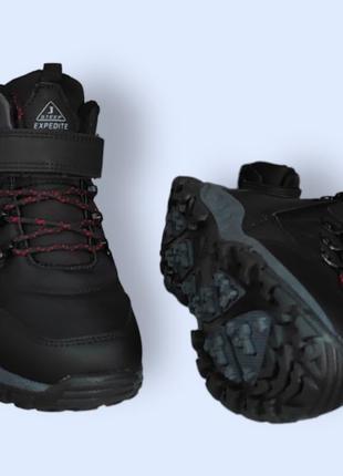 Чорні зимові черевики, кросівки, хайтопи для хлопчика термо 36-419 фото