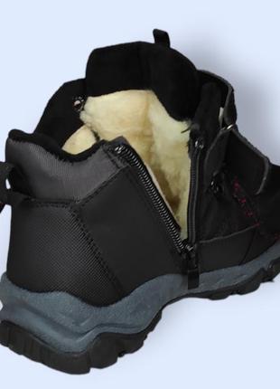 Чорні зимові черевики, кросівки, хайтопи для хлопчика термо 36-415 фото