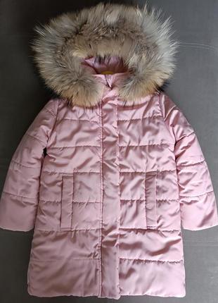 Удлиненная зимняя куртка для девочки