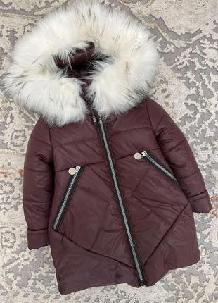 Пальто зимнее для девушек р 104-1229 фото