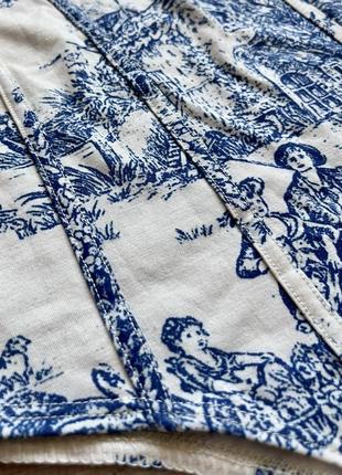 Cider toile de jouy mini, стильный костюм, юбка, боди, топ7 фото