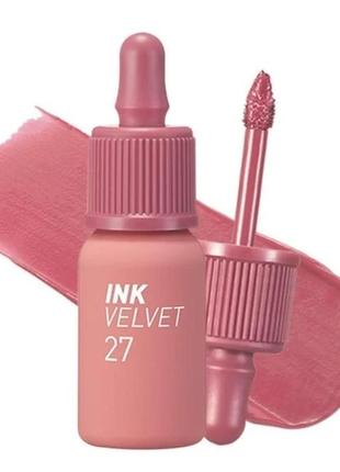 Матовий тінт для губ peripera ink the velvet #027 strawberry nude 4 г