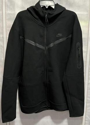 Кофта nike sportswear tech fleece full zip men's hoodie black cu4489-010 size medium m