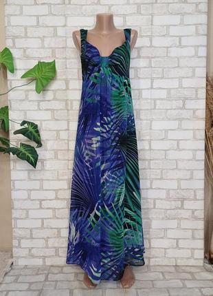 Фирменное wallis легкое летнее платье в пол/сарафан в пол в крупных листьях, размер 2хл1 фото