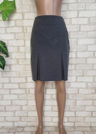 Новая базовая классическая юбка миди со складками в сером цвете, размер м-л